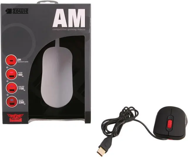 Alt view image 5 of 5 - ZOWIE GEAR AM Black 5 Buttons 1 x Wheel USB Wired Optical Competitive Gaming Mouse with DPI Adjustable Switch