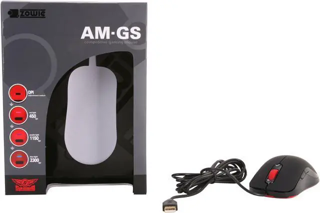 Alt view image 5 of 5 - ZOWIE GEAR AM-GS Black 5 Buttons 1 x Wheel USB Wired Optical Competitive Gaming Mouse with DPI Adjustable Switch