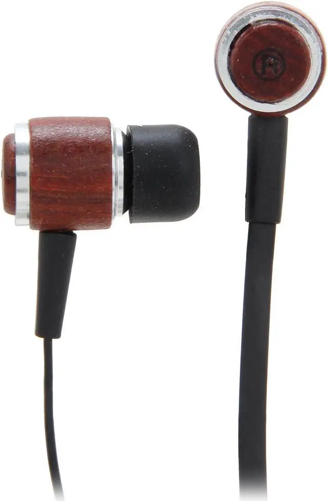 Alt view image 5 of 7 - QFX Wood H-101 3.5mm Connector Wood Stereo Earbuds