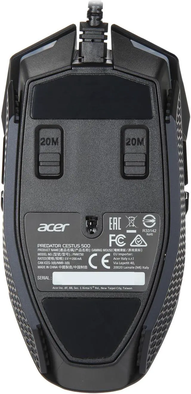Alt view image 4 of 6 - Acer Predator Cestus 500 USB Wired Gaming Mouse