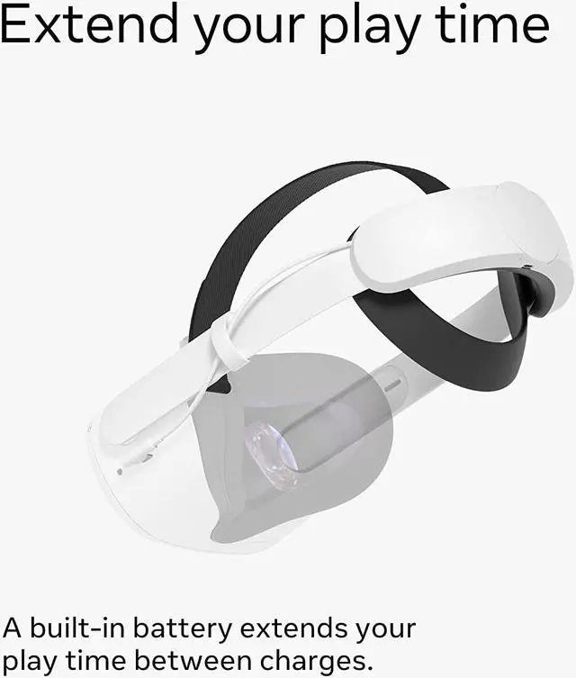 Alt view image 2 of 10 - Meta Quest 2 Elite Strap With Battery for Enhanced Comfort and Playtime in VR - Light Gray