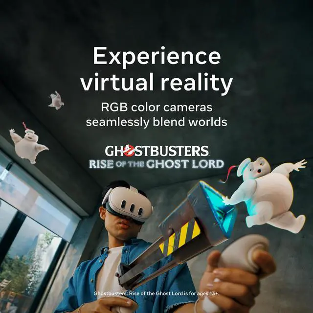 Alt view image 5 of 7 - Meta Quest 3 512GB | VR Headset — Thirty Percent Sharper Resolution — 2X Graphical Processing Power — Virtual Reality Without Wires — Access to 40+ Games with a 3-Month Trial of Meta Horizon+ Included