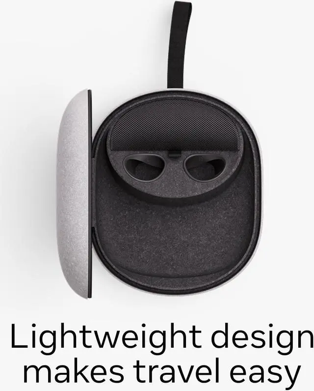 Alt view image 2 of 6 - Meta Quest Compact Carrying Case — Works with Meta Quest 3/3S — Refreshed Compact Design — Fits Quest 3/3S, Touch Plus Controller, Active Straps, Charging Cable, and Adapter