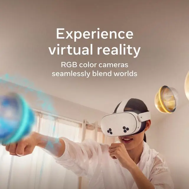 Alt view image 5 of 7 - Meta Quest 3S 128GB | VR Headset — Thirty-Three Percent More Memory — 2X Graphical Processing Power — Virtual Reality Without Wires — Access to 40+ Games with a 3-Month Trial of Meta Horizon+ Included