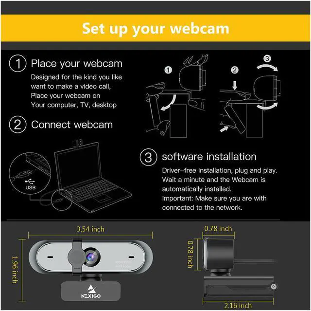 Alt view image 3 of 9 - NexiGo N660P Pro FHD USB Computer Web Camera, for OBS Gaming Zoom Meeting Skype FaceTime Teams