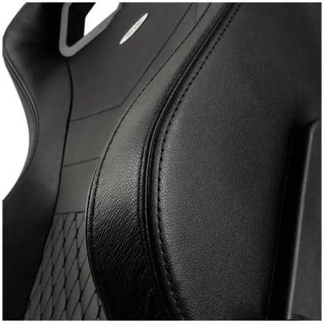 Alt view image 6 of 7 - Noblechairs Epic Real Leather Gaming Chair - NBL-RL-BLA-001