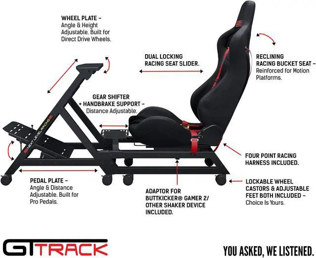 Alt view image 12 of 15 - Next Level Racing GT Track Simulator Cockpit - Professional Grade