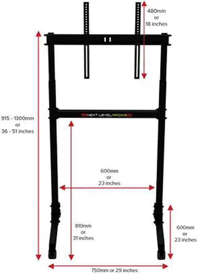 Alt view image 6 of 6 - Next Level Racing Free Standing Single Monitor Stand