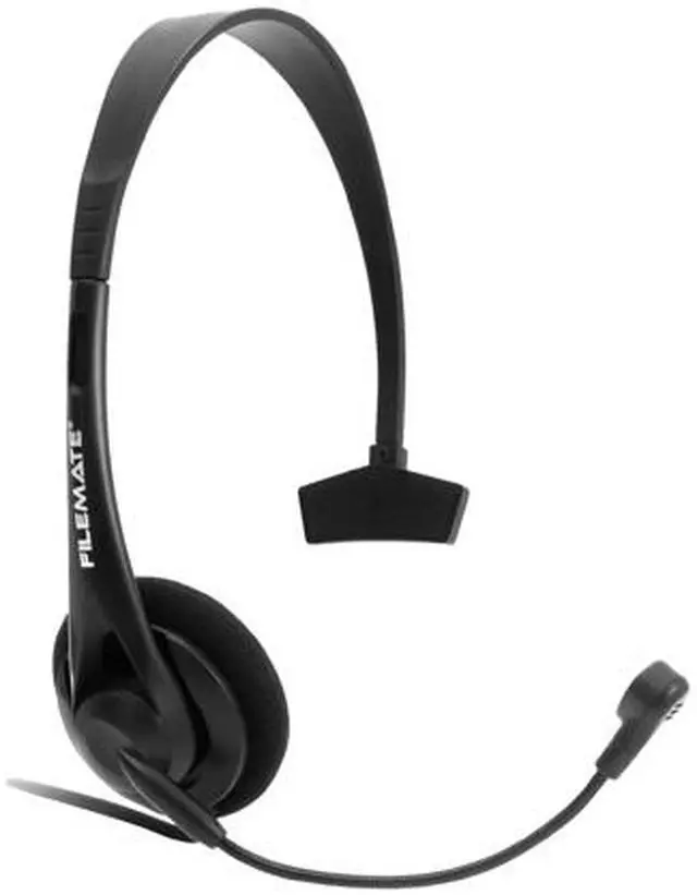 Alt view image 2 of 3 - FileMate 3FMH2101BK-R 3.5mm Connector H2101 Mono Headset with Microphone with Splitter 1 Female to 2 Male Ada