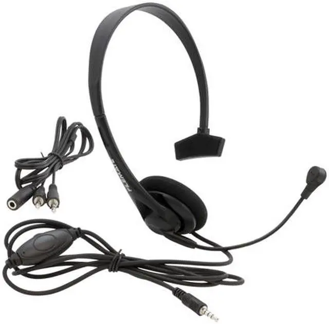 Alt view image 3 of 3 - FileMate 3FMH2101BK-R 3.5mm Connector H2101 Mono Headset with Microphone with Splitter 1 Female to 2 Male Ada