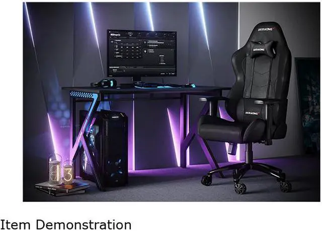 Alt view image 9 of 9 - AKRACING AK-NITRO-CB-ST Nitro Gaming Chair Carbon Black Stylish Design Enhanced Ergonomics