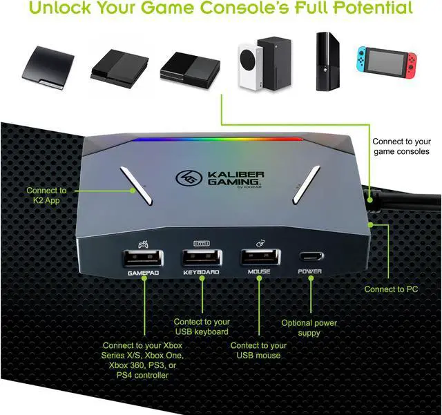 Alt view image 8 of 10 - IOGEAR GES1337 KeyMander 2 3Play Keyboard/Mouse Sharing Switch for PC & Game Consoles