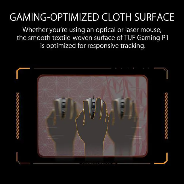 Alt view image 6 of 7 - ASUS TUF Gaming P1 portable gaming mouse pad (nano-coated, water-resistant surface, durable anti-fray stitching, and non-slip rubber base), Demon Slayer, NEZUKO