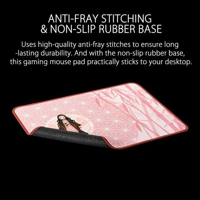 Alt view image 7 of 7 - ASUS TUF Gaming P1 portable gaming mouse pad (nano-coated, water-resistant surface, durable anti-fray stitching, and non-slip rubber base), Demon Slayer, NEZUKO
