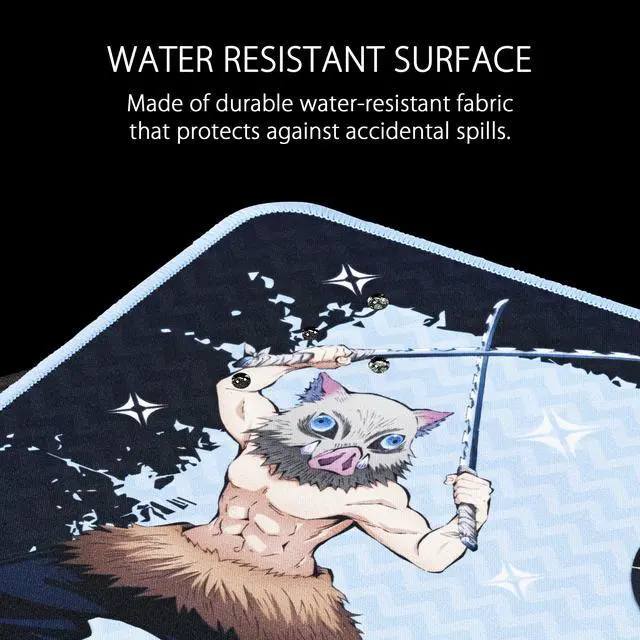 Alt view image 4 of 6 - ASUS TUF Gaming P1 portable gaming mouse pad (nano-coated, water-resistant surface, durable anti-fray stitching, and non-slip rubber base) - Demon Slayer, INOSUKE