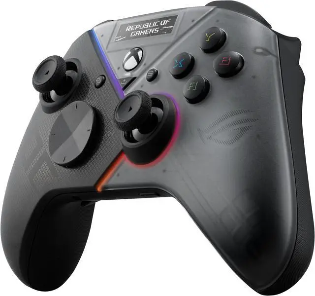 Alt view image 9 of 17 - ASUS ROG Raikiri Pro gaming controller, OLED display, tri-mode connectivity, remappable buttons&triggers, 4 rear buttons, step&linear triggers, adjustable joystick sensitivity, 3.5mm jack, PC and Xbox