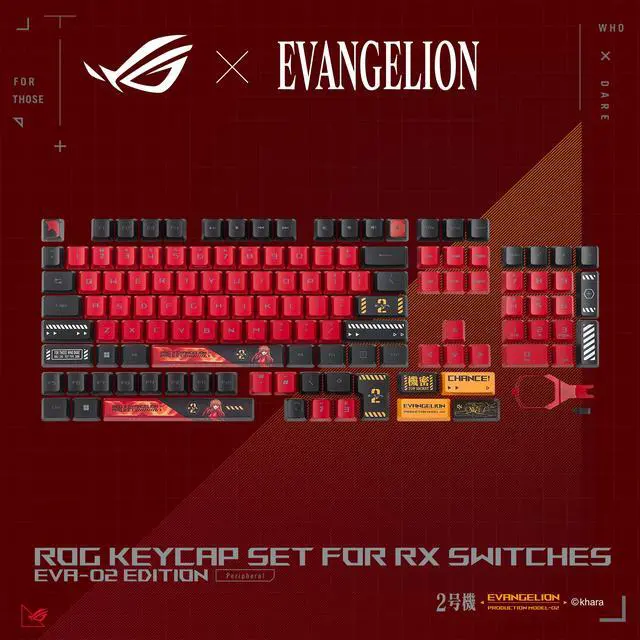 Alt view image 2 of 6 - ASUS ROG ABS Keycap Set for ROG RX Optical Mechanical Switches, 127 Keys, EVA-02 Designs, Compatible with ROG RX Optical Switches