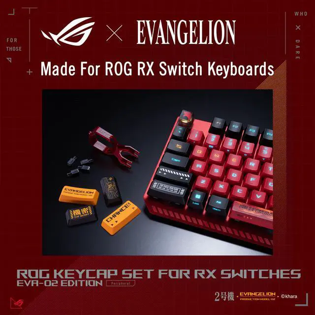 Alt view image 3 of 6 - ASUS ROG ABS Keycap Set for ROG RX Optical Mechanical Switches, 127 Keys, EVA-02 Designs, Compatible with ROG RX Optical Switches