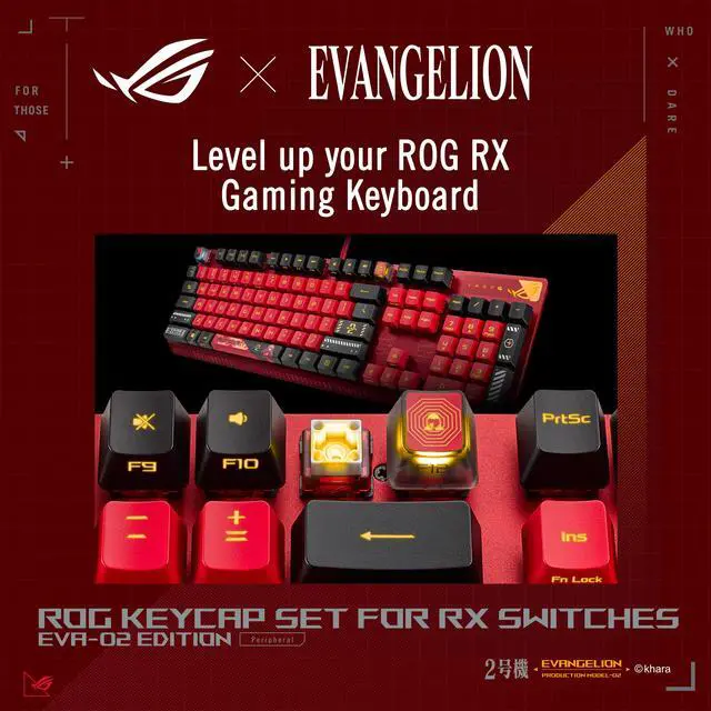 Alt view image 4 of 6 - ASUS ROG ABS Keycap Set for ROG RX Optical Mechanical Switches, 127 Keys, EVA-02 Designs, Compatible with ROG RX Optical Switches