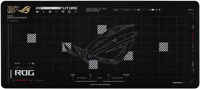 Main image of ASUS ROG Scabbard II XXL Edition 20 Gaming Mouse Pad, 35.4" x 15.7", ROG 20th Anniversary Black-and-Gold Design, Soft Cloth Surface, Water/Oil/Dust-Resistant, Anti-Fray Edges, Non-Slip Base