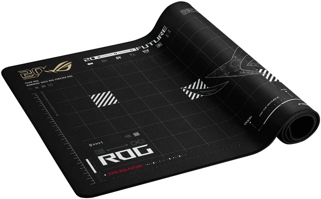 Alt view image 4 of 5 - ASUS ROG Scabbard II XXL Edition 20 Gaming Mouse Pad, 35.4" x 15.7", ROG 20th Anniversary Black-and-Gold Design, Soft Cloth Surface, Water/Oil/Dust-Resistant, Anti-Fray Edges, Non-Slip Base