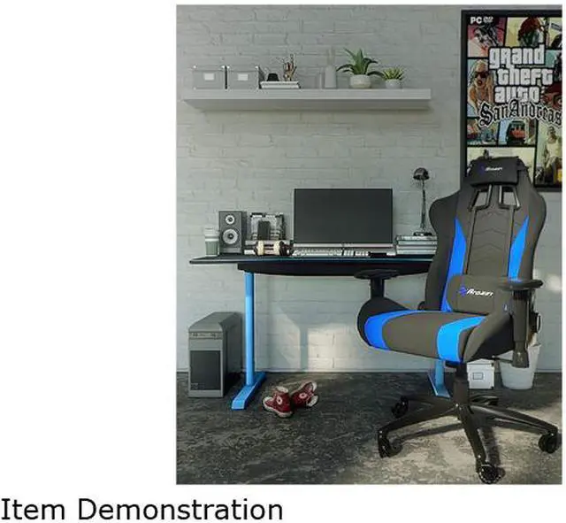 Alt view image 6 of 6 - Arozzi Inizio Gaming Chair (Blue) - Ergonomic, Metal Frame, Adjustable Pillows, INIZIO-FB-BLUE