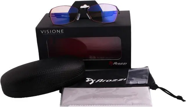 Alt view image 6 of 6 - Arozzi Visione VX-500 Computer Gaming Glasses - Anti-glare, UV and Blue light Protection, Eye Strain Relief, Comfortable Gaming, Black