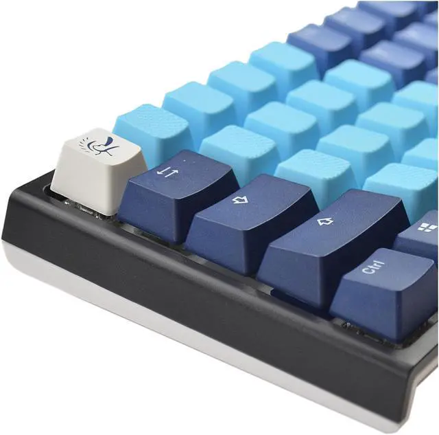 Alt view image 3 of 3 - Tai-Hao KDTHUS018C03BU103 Neon Blue Rubber Keycap Set (18)