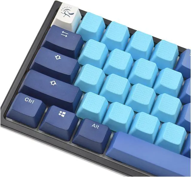 Alt view image 2 of 3 - Tai-Hao KDTHUS018C03BU103 Neon Blue Rubber Keycap Set (18)
