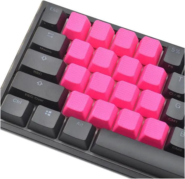 Alt view image 2 of 3 - Tai-Hao KDTHUS018C03PK101 Neon Pink Rubber Keycap Set (18)