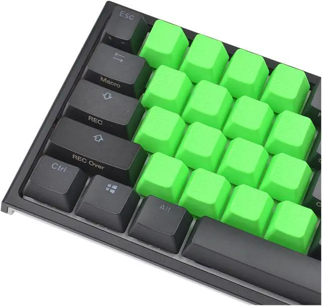Alt view image 2 of 3 - Tai-Hao KDTHUS018C03GN102 Neon Green Rubber Keycap Set (18)