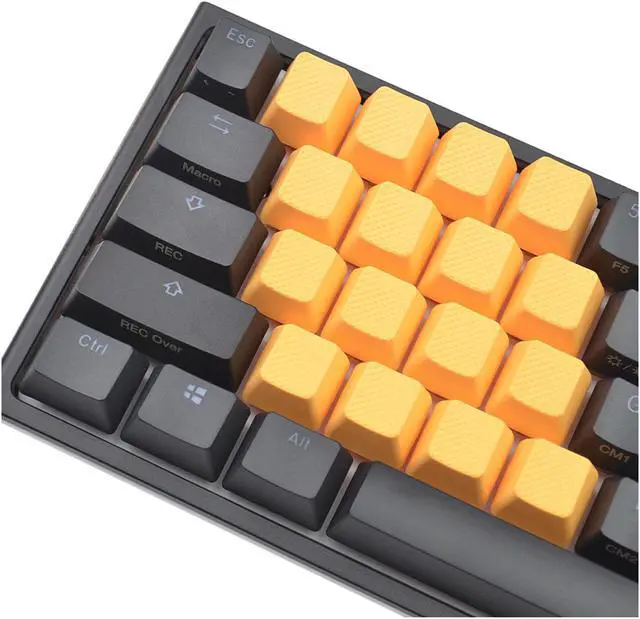 Alt view image 2 of 3 - Tai-Hao KDTHUS018C03OR102 Neon Orange Rubber Keycap Set (18)