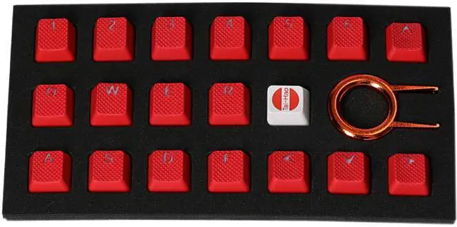 Main image of Tai-Hao KDTHUS018C03RD101 Rubber Keycap Set - Red - 18 pcs