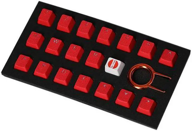 Alt view image 2 of 2 - Tai-Hao KDTHUS018C03RD101 Rubber Keycap Set - Red - 18 pcs