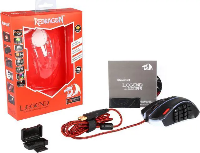 Alt view image 7 of 7 - Redragon M990 Legend 16400 DPI High Precision Programmable Laser Gaming Mouse for PC MMO/FPS
