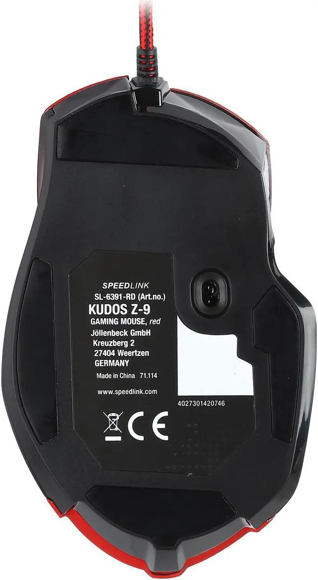 Alt view image 6 of 7 - Speedlink KUDOS Z-9 Gaming Mouse - Red