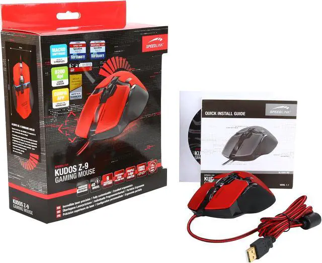Alt view image 7 of 7 - Speedlink KUDOS Z-9 Gaming Mouse - Red