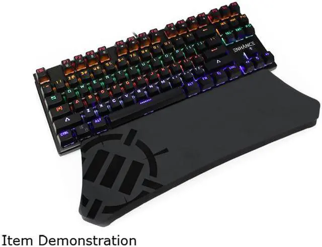 Alt view image 6 of 6 - ENHANCE Gaming Keyboard Wrist Rest Pad for Tenkeyless Mechanical Compact Keyboards with Ergonomic Support, Non-Slip Rubber Backing, No-Fray Design - Great with Corsair, CM Storm, Logitech, Razer