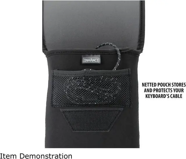 Alt view image 4 of 5 - ENHANCE Keyboard Sleeve Travel Case for Tenkeyless Compact Tournament Gaming Keyboards (up to 15.00") with Rugged Neoprene Construction, Zipper Mouse Storage and Cable Storage Pouch