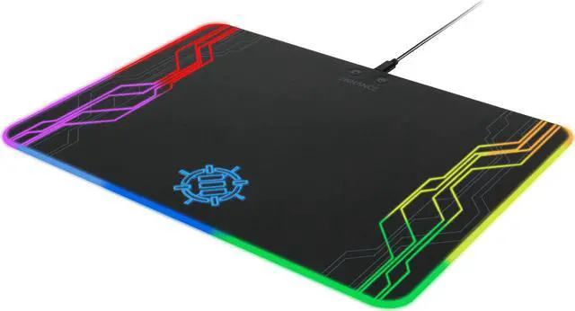 Main image of ENHANCE LED Gaming Mouse Pad Hard Large Surface - 7 RGB Light Up Modes, Lighting Brightness Controls with Transparent Decals & Edges - Ambient Desktop Lighting & Accurate Tracking