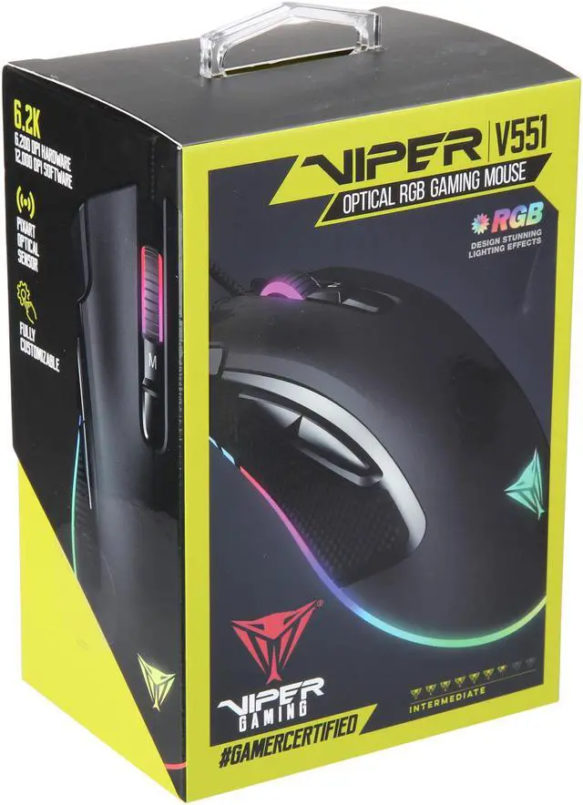 Alt view image 6 of 6 - Patriot Viper V551 Full RGB Optical Gaming Mouse 12,000 DPI, 7 Programmable Macro Keys