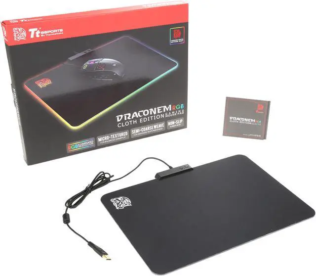 Alt view image 5 of 5 - Thermaltake Tt eSports Draconem RGB Gaming Mouse Pad - Cloth Edition