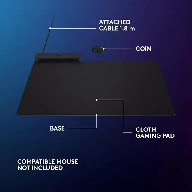 Alt view image 6 of 7 - Logitech G POWERPLAY 2 Wireless Charging Mouse Pad for Compatible Gaming Mice, 34.5 X 28.4 cm (13.5 x 11.2 inches), 3.5 mm Height - Black
