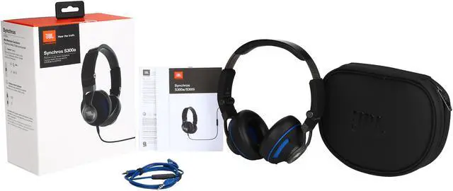 Alt view image 8 of 8 - JBL Synchros S300 Premium On-Ear Headphones for Android with built-in remote/Microphone - Black/Blue