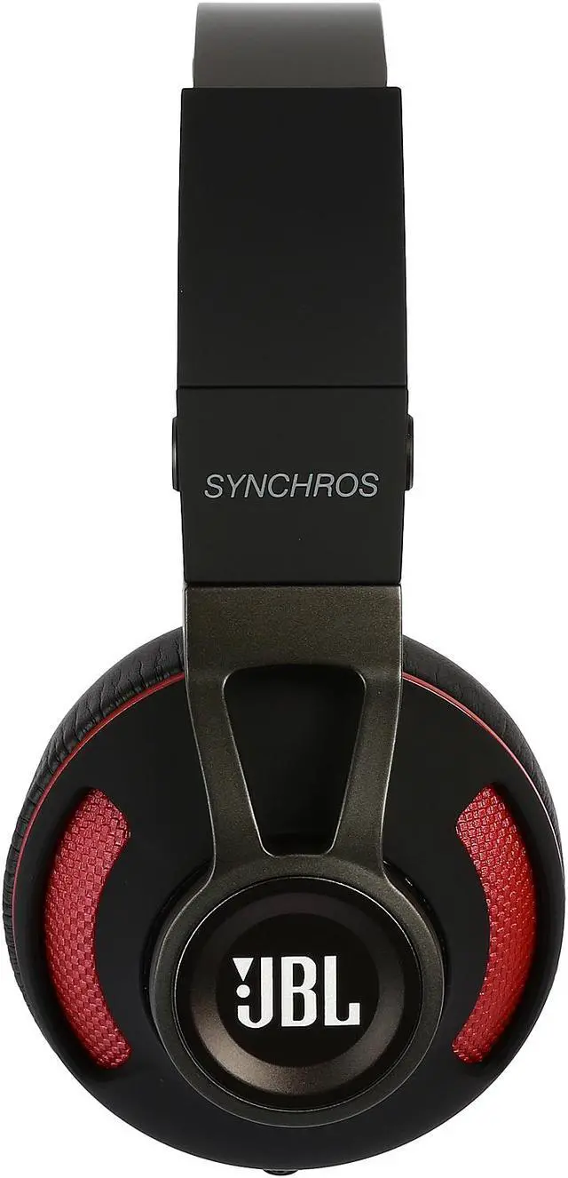 Alt view image 4 of 8 - JBL Synchros S300 Premium On-Ear Headphones for iOS with built-in remote/Microphone - Black/Red