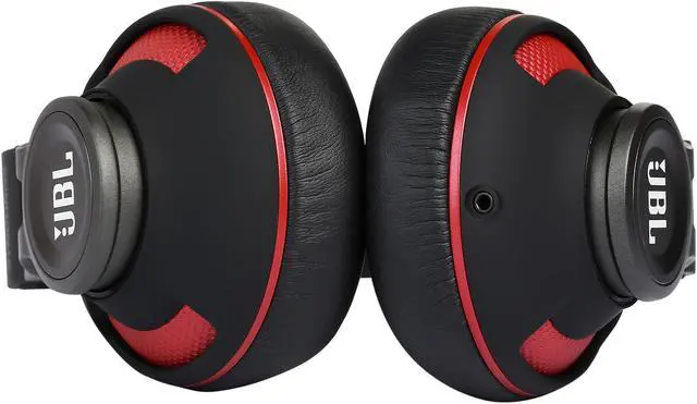 Alt view image 6 of 8 - JBL Synchros S300 Premium On-Ear Headphones for iOS with built-in remote/Microphone - Black/Red