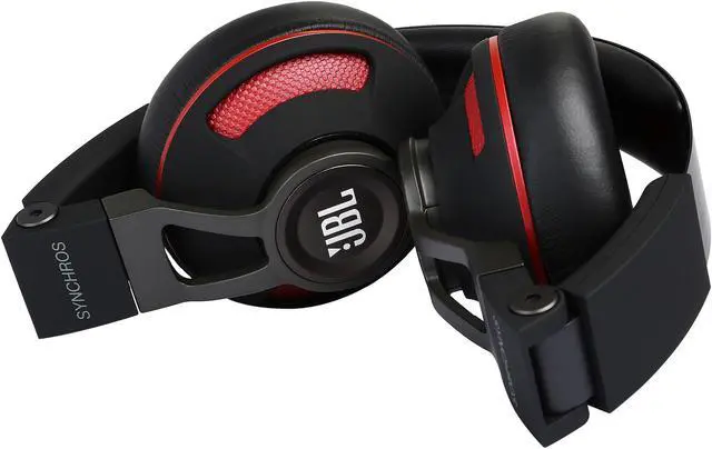 Alt view image 7 of 8 - JBL Synchros S300 Premium On-Ear Headphones for iOS with built-in remote/Microphone - Black/Red