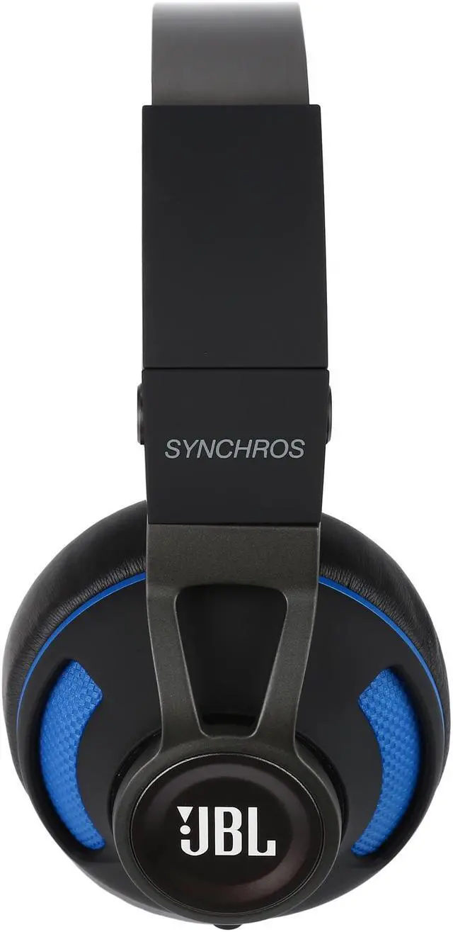 Alt view image 2 of 8 - JBL Synchros S300 Premium On-Ear Headphones for iOS with built-in remote/Microphone - Black/Blue