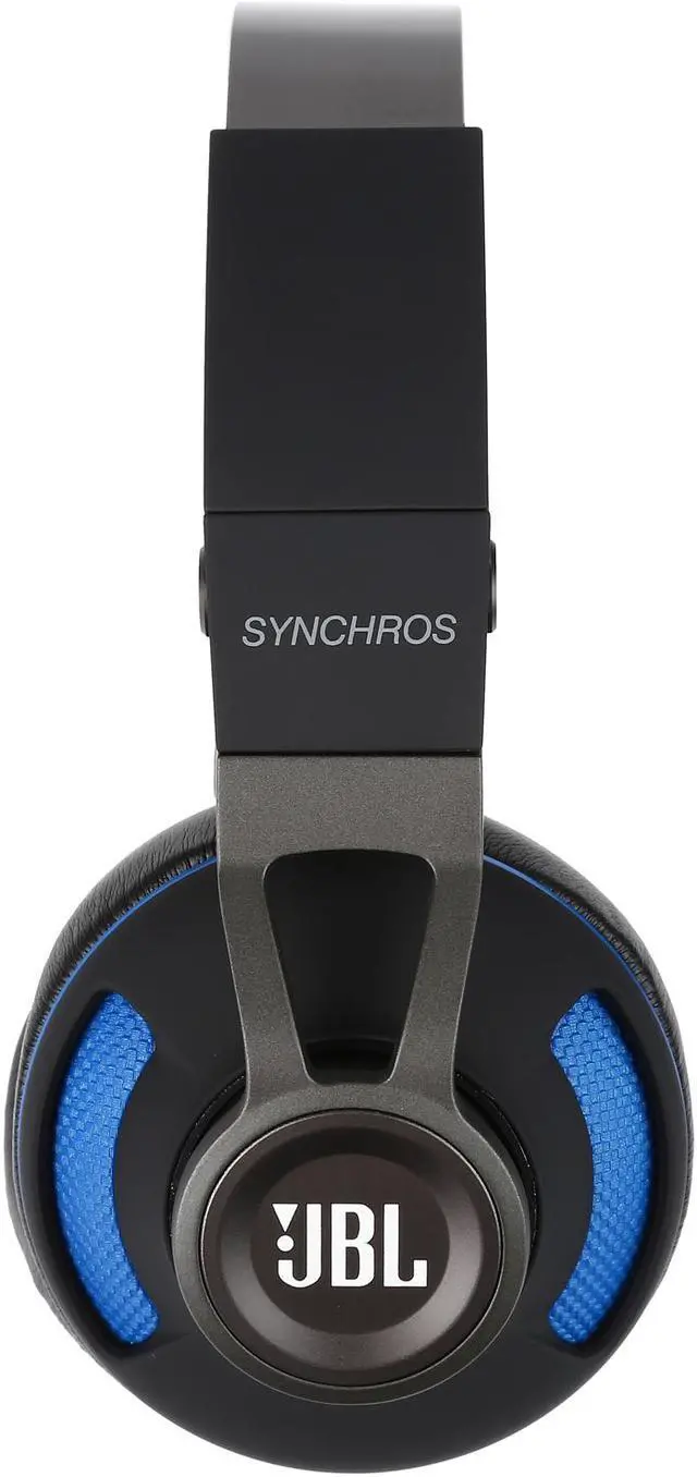 Alt view image 4 of 8 - JBL Synchros S300 Premium On-Ear Headphones for iOS with built-in remote/Microphone - Black/Blue