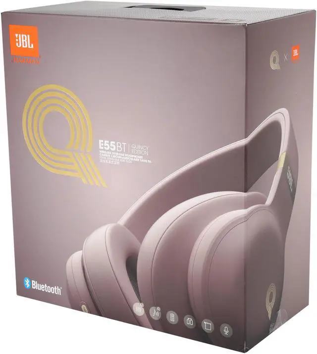 Alt view image 11 of 11 - JBL E55BT Quincy Edition Wireless Over-Ear Headphones -Pink
